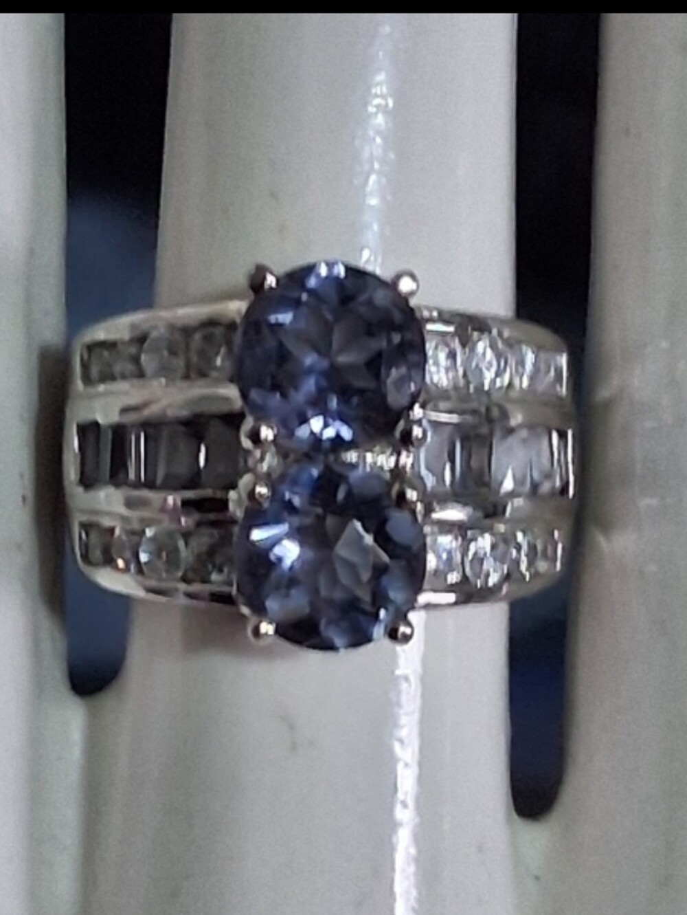 Ross Simons Tanzanite Multi Row Sterling Silver Ring Statement Band Sz 6